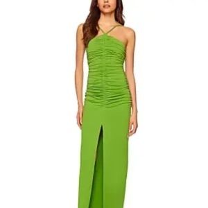 Susana Monaco Ruched Halter Dress - Forest